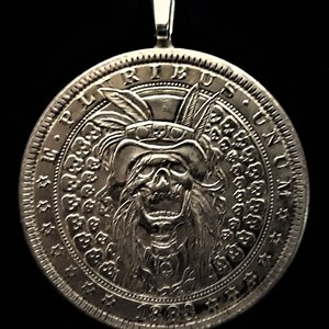 Coin Pendant/ Hobo Coin/ Fantasy Art "Shaman"  * HOBO Dollar
