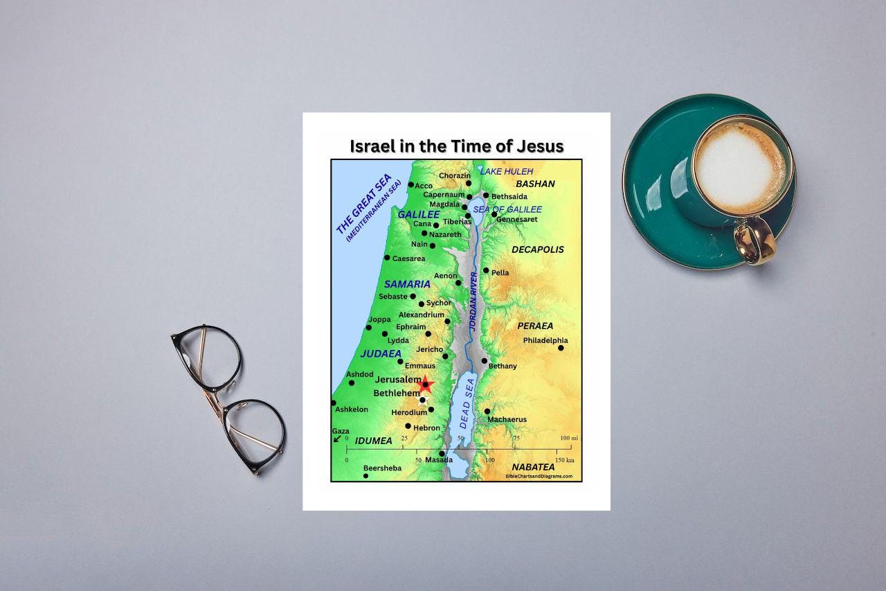 イエスの時代のイスラエル 聖書研究用地図（デジタルダウンロード