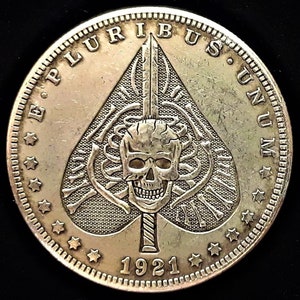 HOBO Coin/Fantasy Art/ Collectable Hobo Dollar/Challenge Coin  * Ace of Spades