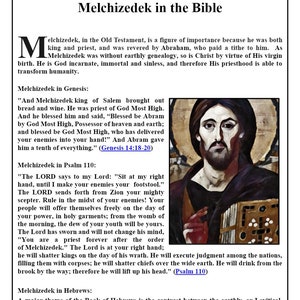 Printable Bible Study Aid, Illustrated: Who Was Melchizedek? Melchizedek in the Bible/ Digital Download