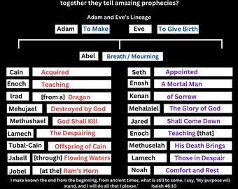 Bible Names Chart / Printable – Adam & Eve Family Lineage Diagram | Christian Study Guide (Digital Download)
