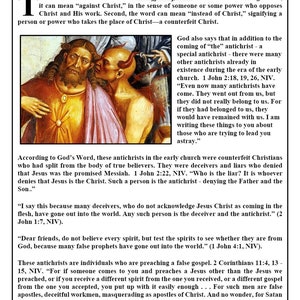 Printable Bible Study Aid, Illustrated -  The Antichrist in Holy Scriptures/ Digital Download