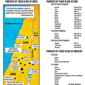 Printable Bible Study Chart / &quot;Let&#39;s Put The Prophets in Their Place&quot; / Digital Download