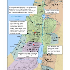 Printable Bible Study Map / “The Divided Kingdom: Israel/Judah” / Digital Download