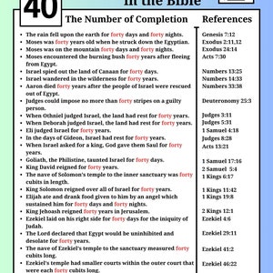 Printable Bible Study Aid / “The Number Forty In The Bible” / Digital Download