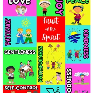 Printable Bible Chart for Kids / Illustrated / “The Fruit of the Spirit” / Digital Download