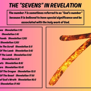 Printable Bible Study Aid with Illustration / “The ‘Sevens’ In Revelation” / Digital Download / Revelation Diagram