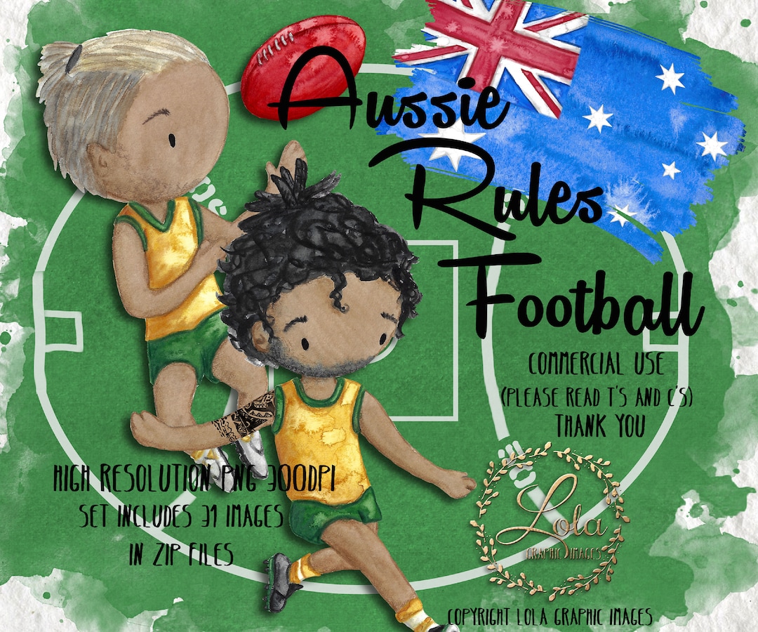 Cute Australian Rules Football Clipart Sport AFL Aussie Graphics Tribal