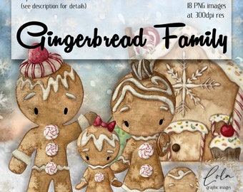 Watercolor Gingerbread Clipart | Christmas Image | Cookies | Ginger House Graphic | Train | Rainbow | Winter | Hand Painted | Commercial PNG