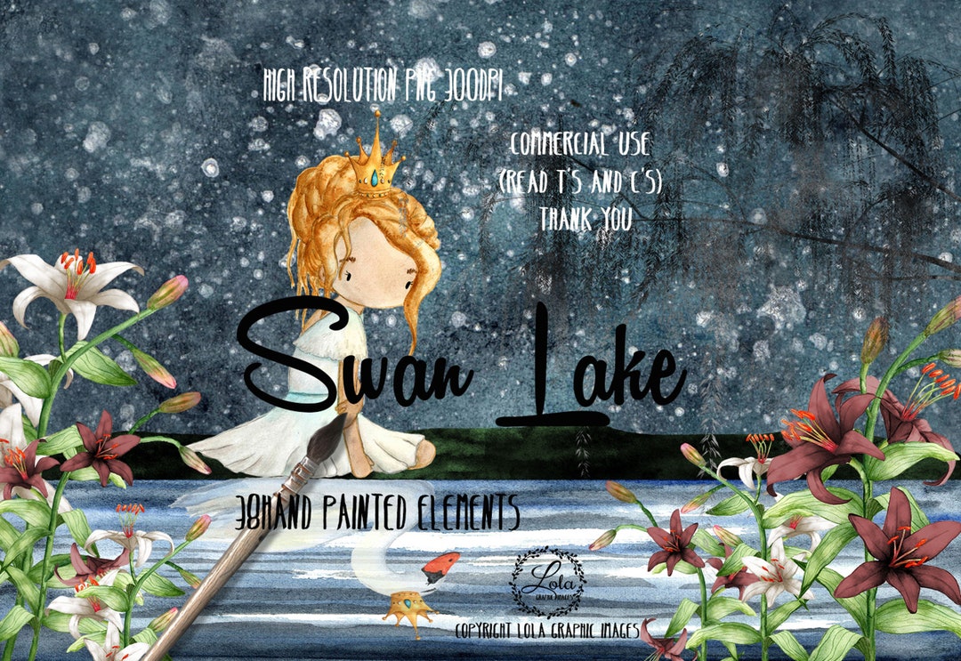 Swan Lake Clipart Fairy Tale Clip Art Swan Princess Clip Art - Etsy ...