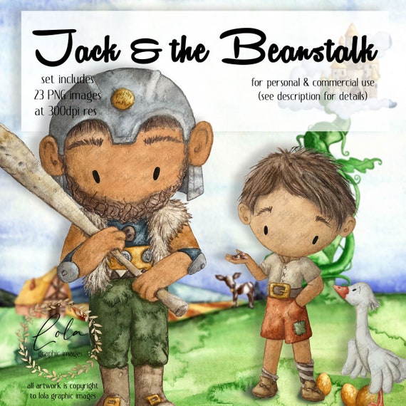 Jack and the Beanstalk - Clip Art, Line Drawings for Fairy Tale