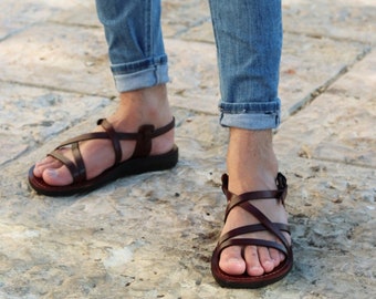 male leather sandals