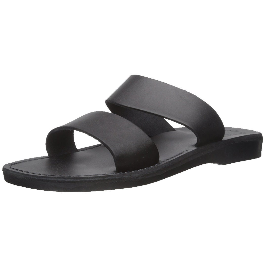 Greek Men Leather Sandals Summer Men Shoes Men Flats Black | Etsy