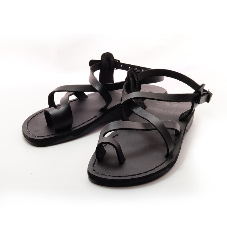 Slingback Sandals Mens Black Leather Sandals Greek Sandals - Etsy