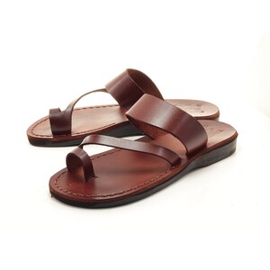 Brown Leather Sandals for Women Jesus Sandals Greek Sandals - Etsy
