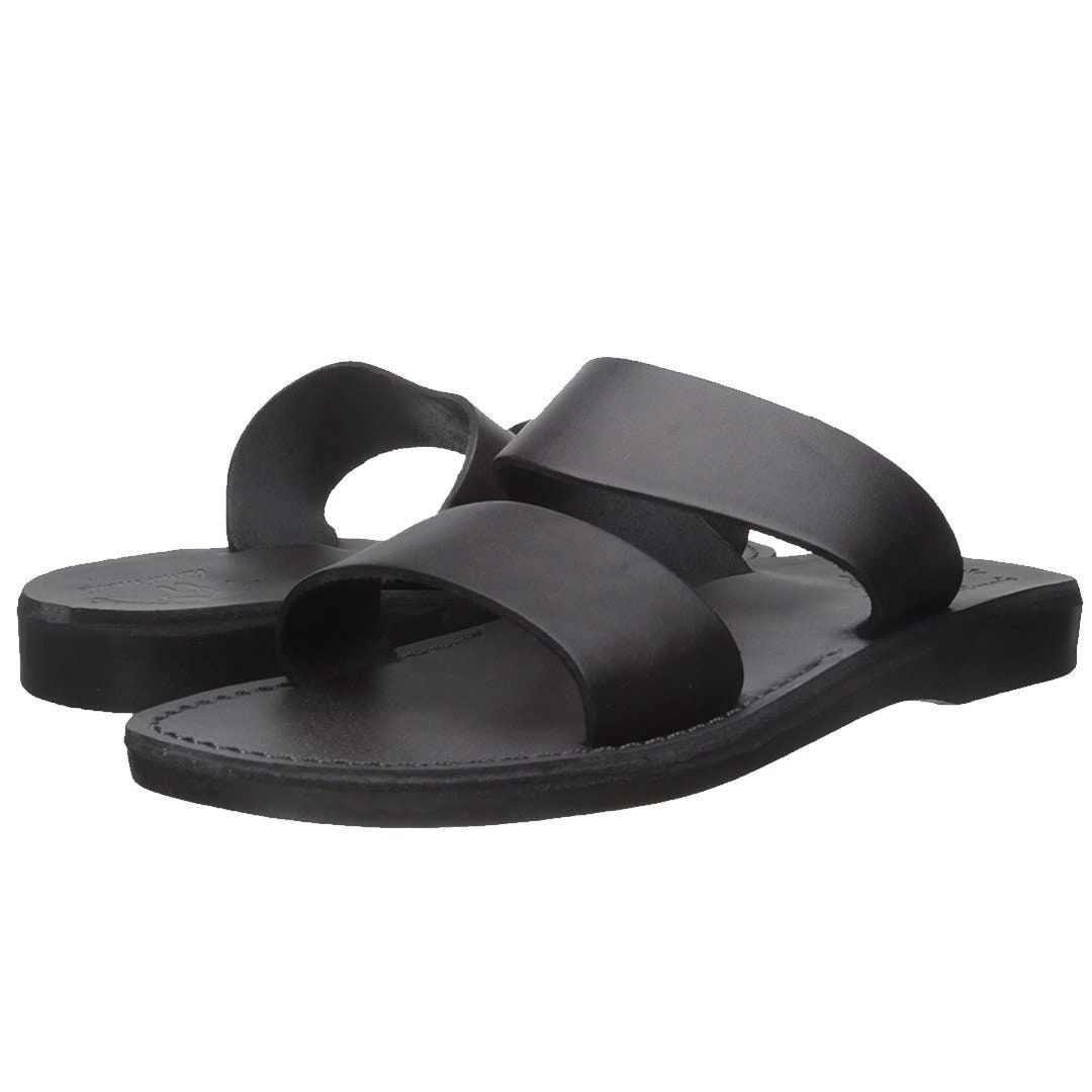 Greek Men Leather Sandals Summer Men Shoes Men Flats Black - Etsy