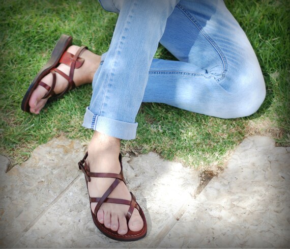 Man Gladiator Sandal Leather Sandals Greek Jesus -