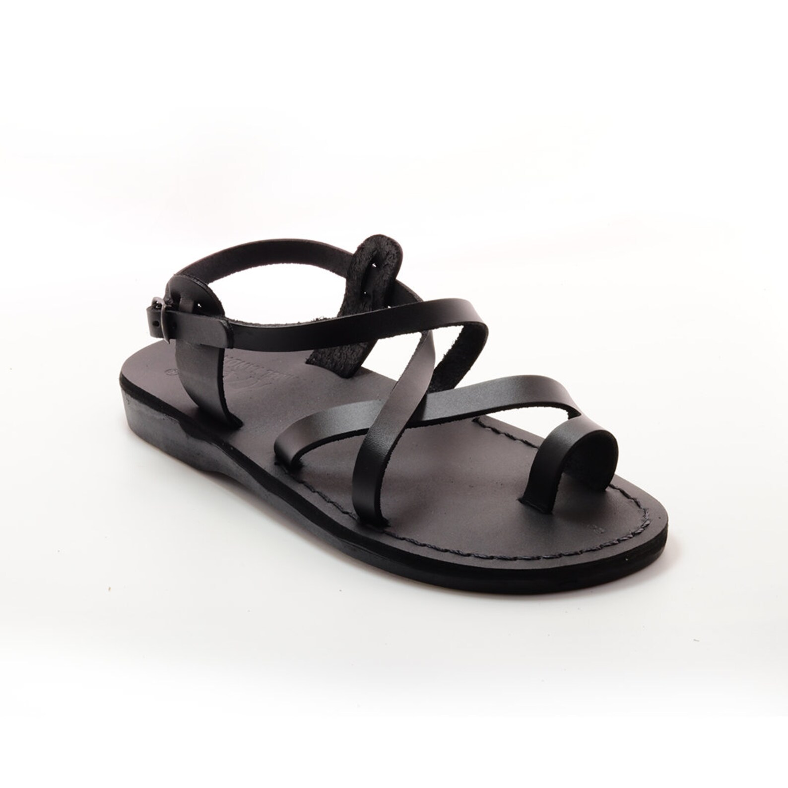 Black Leather Jesus Sandal for Men Free Shipping Etsy