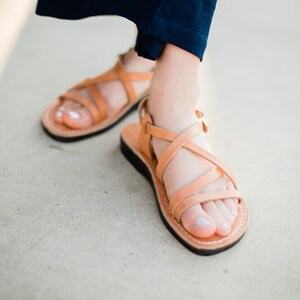 Gladiator & Strappy Sandals Leather Sandals Women Tan Greek - Etsy