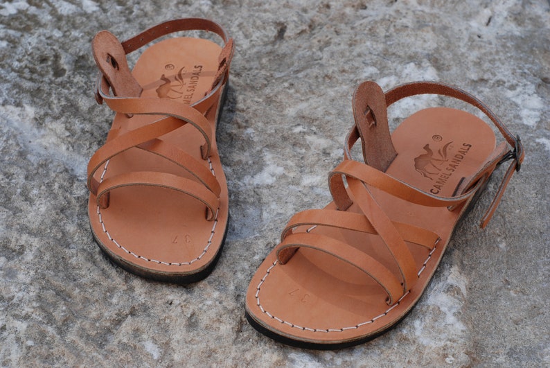 Tan Leather Sandals for Men Greek Brown Leather Sandals Etsy UK