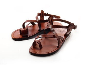 Brown Leather Sandals Jesus Sandals 