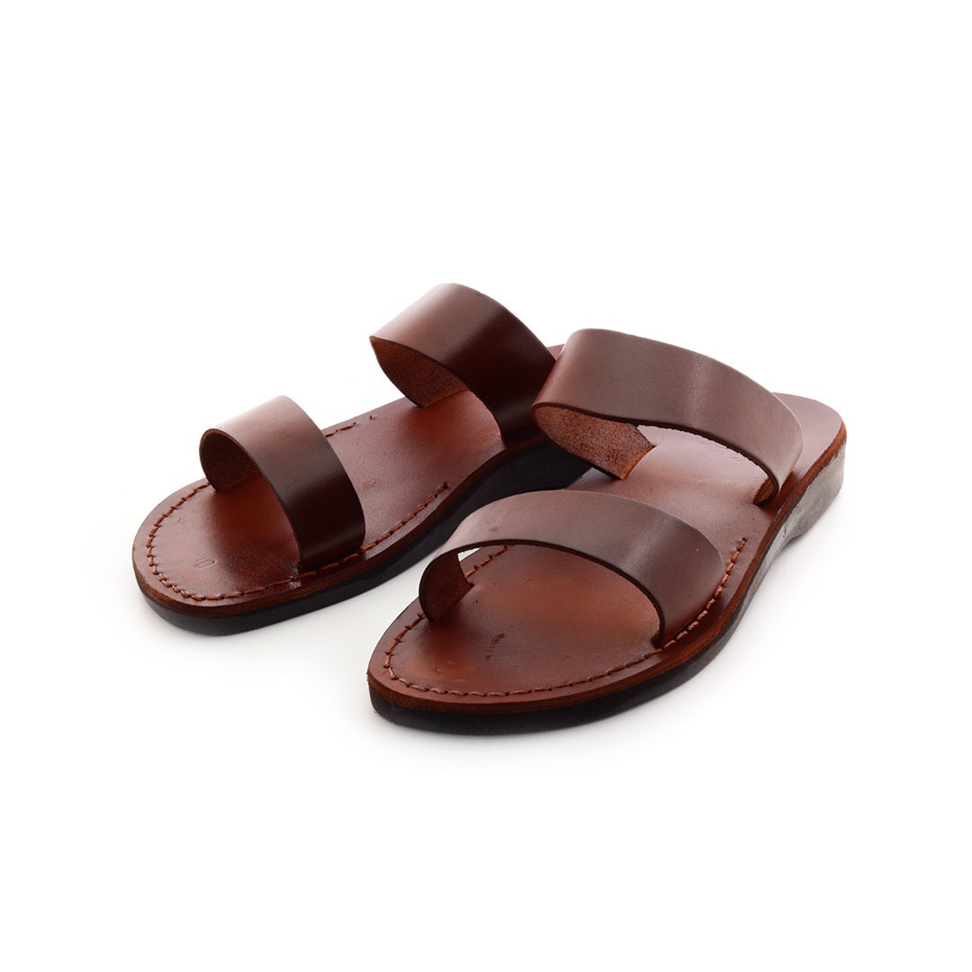 Greek Men Leather Sandals Summer Men Shoes Men Flats Black | Etsy