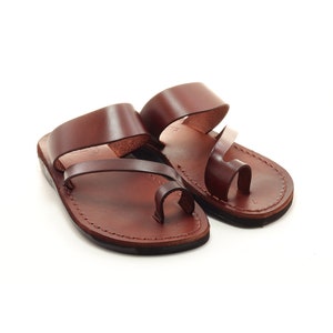 Brown Leather Sandals for Men Model 24 - Etsy