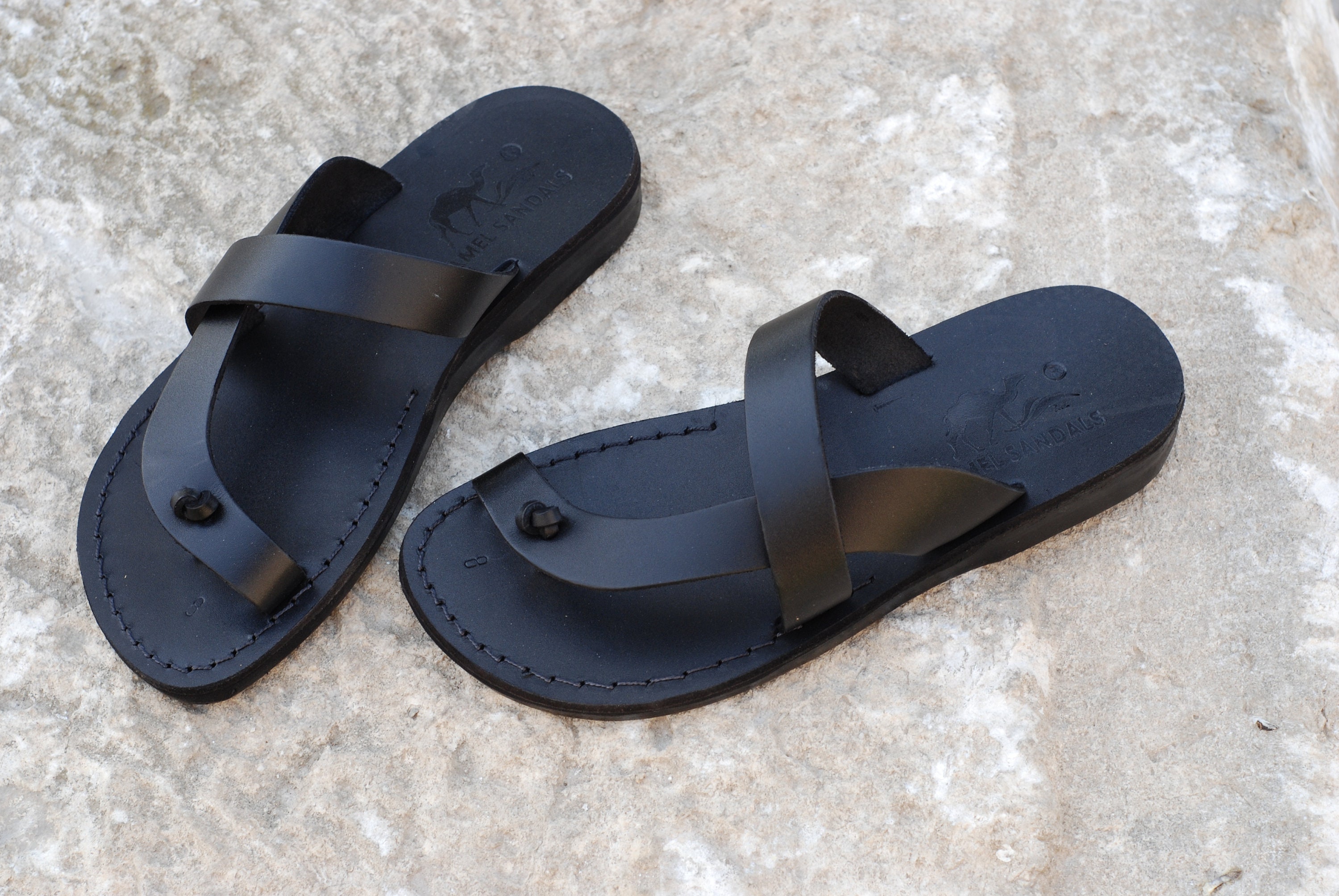 Black Leather Sandals Greek Sandals for Women Flip Flops - Etsy
