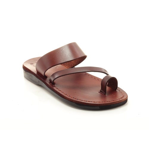 mens brown sandals leather