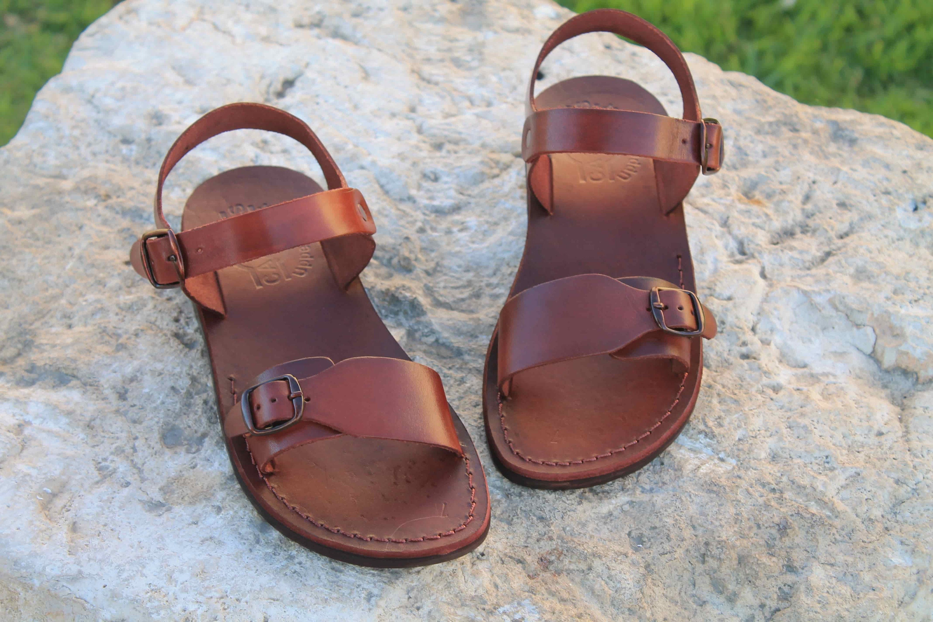 leather jesus sandals womens