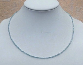 Gemstone necklace 50 cm zircon necklace – 2.2 mm faceted pearls - necklace