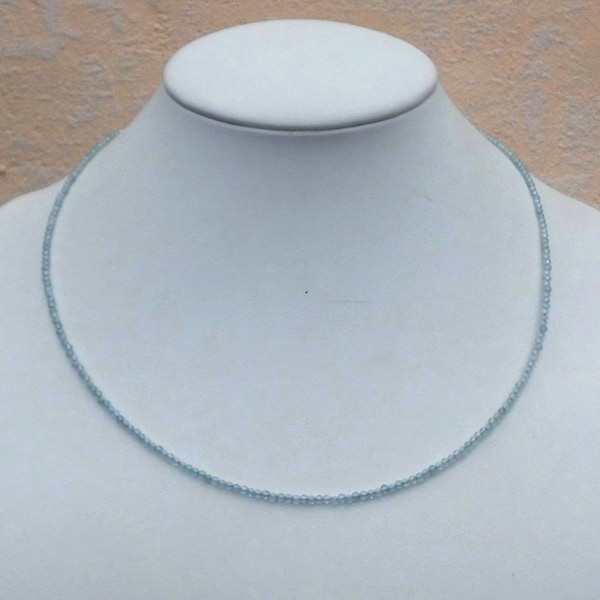 Gemstone necklace 50 cm zircon necklace – 2.2 mm faceted pearls - necklace