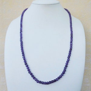 Gemstone chain 60 cm Amethyst necklace - 4.5-5 mm pearl necklace
