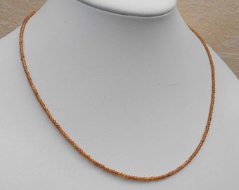 Gemstone necklace 43-45 mm Zircon necklace – 2 mm faceted pearls - choker