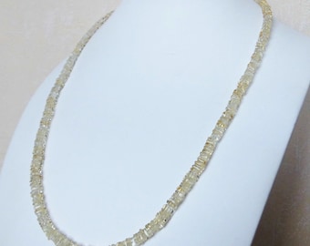 Citrine gemstone necklace – 55 cm necklace – 5 mm square discs – choker