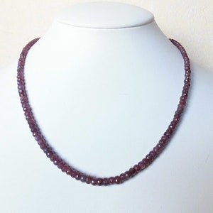Edelsteinkette echt Rubin ca. 43-45cm Halskette mit 3,5-4,5mm facettierten Perlen Collier
