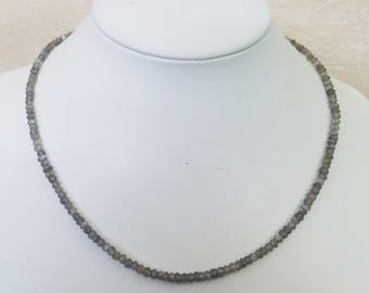 Labradorite gemstone necklace – 40-43 cm necklace - 3.5-4 mm faceted beads - necklace