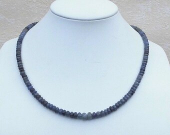 Gemstone necklace genuine tanzanite approx. 46-48 cm necklace with 5-7 mm pearl necklace