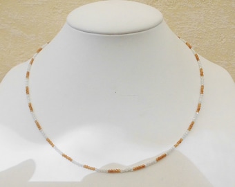 Gemstone Necklace 42 cm Zircon Necklace – 2 mm Faceted Pearls - Necklace