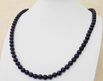 Edelsteinkette 60cm Lapis-Lazuli Halskette – 8mm Perlen Collier
