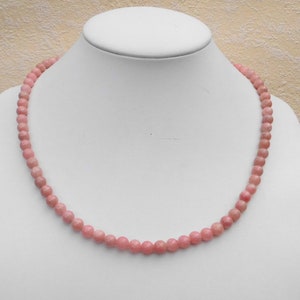 Gemstone necklace 45 cm rhodonite necklace – 6 mm pearls - necklace
