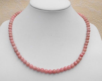 Gemstone necklace 45 cm Rhodonite necklace – 6 mm beads - choker