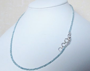 Gemstone necklace zircon – 42 - 45 cm necklace – 2 mm faceted beads - necklace