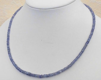 Edelsteinkette echt Tansanit ca. 42-44cm Halskette mit 3-4mm facettierten Perlen Collier