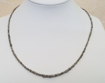 Gemstone necklace real diamond 45 cm necklace - 2-4 mm polished rough diamonds - necklace