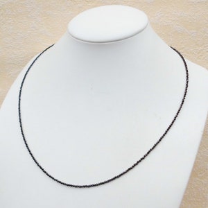 Gemstone necklace – 52 cm black spinel necklace – 2 mm faceted beads – necklace