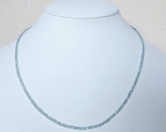 Gemstone necklace 45 m zircon necklace – 2.2 mm faceted beads - necklace