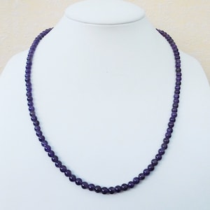 Gemstone Necklace 50 cm Amethyst Necklace - 4.5-5 mm Pearl Necklace