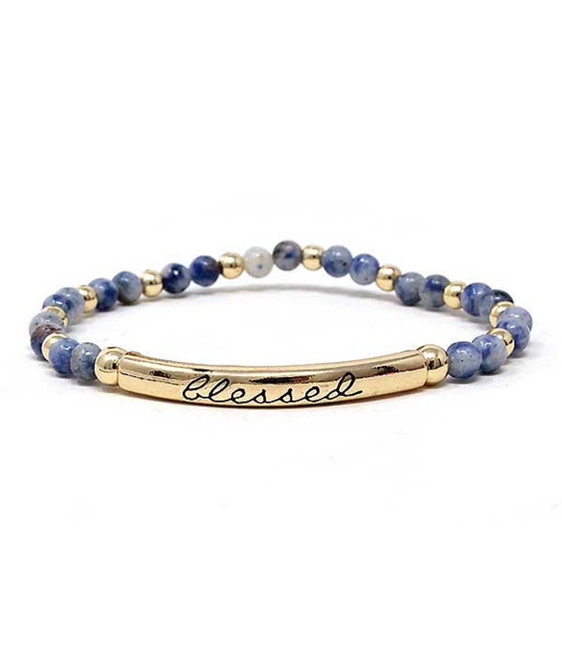 Blessed Marbleized Bead Stretchy Bracelet Arriving Feb 20