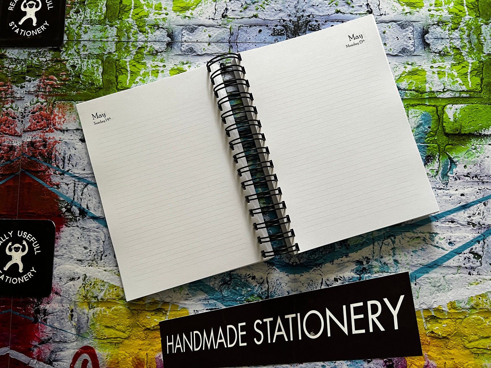 2023 Day a Page Desk Diary Planner Organiser Wire Bound Etsy UK